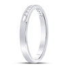 14k White Gold Womens Round Channel-set Diamond Single Row Wedding Band 1/10 Cttw