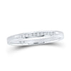 14k White Gold Womens Round Channel-set Diamond Single Row Wedding Band 1/10 Cttw