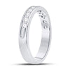 14k White Gold Womens Round Diamond Wedding Machine Set Band 1/2 Cttw