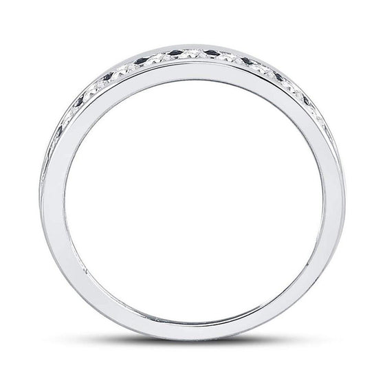 14k White Gold Womens Round Diamond Wedding Machine Set Band 1/2 Cttw
