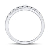 14k White Gold Womens Round Diamond Wedding Machine Set Band 1/2 Cttw