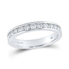 14k White Gold Womens Round Diamond Wedding Machine Set Band 1/2 Cttw