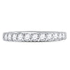 14k White Gold Womens Machine Set Round Diamond Single Row Wedding Band 1/2 Cttw