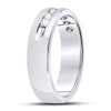14k White Gold Mens Round Channel-set Diamond Wedding Band Ring 1/4 Cttw