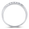 14k White Gold Mens Round Channel-set Diamond Wedding Band Ring 1/4 Cttw