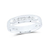 14k White Gold Mens Round Channel-set Diamond Wedding Band Ring 1/4 Cttw