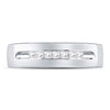 14k White Gold Mens Princess Diamond Wedding Band Ring 1/4 Cttw