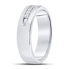 14k White Gold Mens Princess Diamond Wedding Band Ring 1/4 Cttw