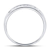 14k White Gold Mens Princess Diamond Wedding Band Ring 1/4 Cttw