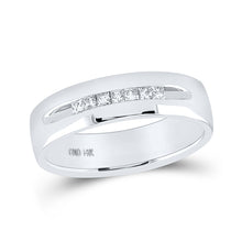  14k White Gold Mens Princess Diamond Wedding Band Ring 1/4 Cttw