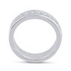 14k White Gold Mens Machine Set Princess Diamond Wedding Channel Band Ring 1 Cttw