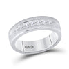 14k White Gold Mens Machine Set Princess Diamond Wedding Channel Band Ring 1 Cttw
