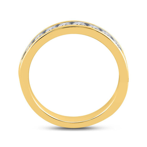 14k Yellow Gold Womens Round Diamond Channel-set 4mm Wedding Band 3/4 Cttw
