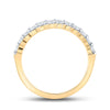 14k Yellow Gold Womens Round Diamond Single Row Wedding Band 1/2 Cttw