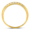 14k Yellow Gold Mens Machine Set Round Diamond Wedding Channel Band Ring 1/4 Cttw