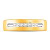 14k Yellow Gold Mens Princess Diamond Wedding Band Ring 1/4 Cttw