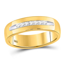  14k Yellow Gold Mens Princess Diamond Wedding Band Ring 1/4 Cttw