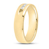 14k Yellow Gold Mens Princess Diamond Wedding Single Row Band Ring 1/2 Cttw