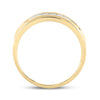 14k Yellow Gold Mens Princess Diamond Wedding Single Row Band Ring 1/2 Cttw