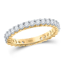  14k Yellow Gold Womens Round Pave-set Diamond Eternity Wedding Band 1/2 Cttw