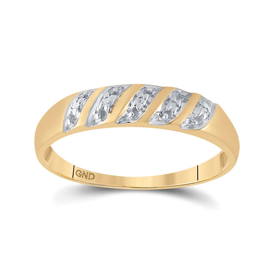 10k Yellow Gold His Hers Round Diamond Cluster Matching Wedding Set 1/12 Cttw