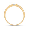 14k Yellow Gold Mens Round Diamond Wedding Cross Band Ring 1/20 Cttw