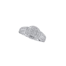  14k White Gold Womens Round Diamond Circle Frame Cluster Ring 1/5 Cttw