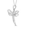 14k White Gold Womens Round Diamond Butterfly Bug Winged Pendant .03 Cttw