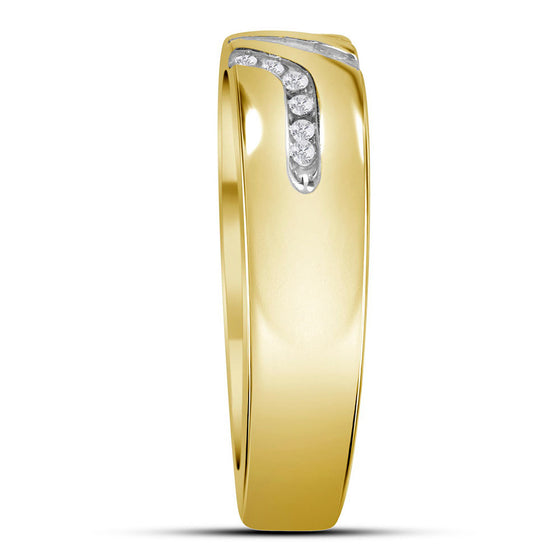 14k Yellow Gold His Hers Round Diamond Solitaire Matching Wedding Set 1/4 Cttw