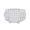 14k White Gold Princess Diamond Cluster Bridal Wedding Engagement Ring 3 Cttw