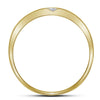 14k Yellow Gold Mens Round Diamond Wedding Band Ring 1/8 Cttw