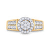 14k Yellow Gold Womens Round Diamond Flower Cluster Ring 1/2 Cttw
