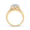 14k Yellow Gold Womens Round Diamond Flower Cluster Ring 1/2 Cttw