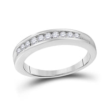 10k White Gold Womens Round Diamond Single Row Band Ring 1/4 Cttw