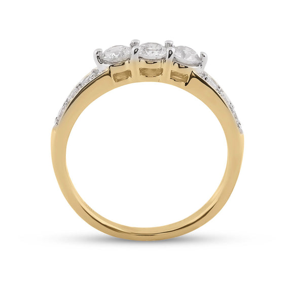 14k Yellow Gold Princess Diamond Bridal Wedding Ring Band Set 1-1/2 Cttw