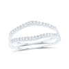 14k White Gold Womens Round Diamond Ring Guard Wrap Enhancer Wedding Band 1/4 Cttw