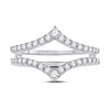 14k White Gold Womens Round Diamond Ring Guard Wrap Enhancer Wedding Band 1/2 Cttw