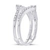 14k White Gold Womens Round Diamond Ring Guard Wrap Enhancer Wedding Band 1/2 Cttw