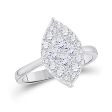  14k White Gold Princess Diamond Cluster Bridal Wedding Engagement Ring 1/4 Cttw