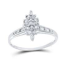  Sterling Silver Womens Round Diamond Cluster Ring 1/10 Cttw