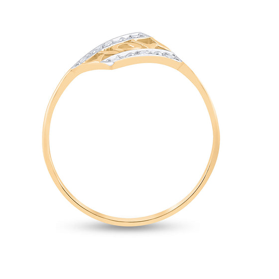 10k Yellow Gold Womens Round Diamond Mom Accent Ring 1/20 Cttw