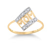 10k Yellow Gold Womens Round Diamond Mom Accent Ring 1/20 Cttw