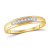 14k Yellow Gold His Hers Round Diamond Square Matching Wedding Set 1/5 Cttw