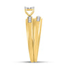 14k Yellow Gold His Hers Round Diamond Square Matching Wedding Set 1/5 Cttw