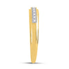 14k Yellow Gold His Hers Round Diamond Square Matching Wedding Set 1/5 Cttw