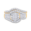 14k Yellow Gold Princess Diamond Bridal Wedding Ring Band Set 1-1/4 Cttw