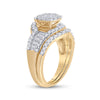 14k Yellow Gold Princess Diamond Bridal Wedding Ring Band Set 1-1/4 Cttw