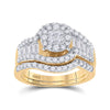 14k Yellow Gold Princess Diamond Bridal Wedding Ring Band Set 1-1/4 Cttw
