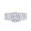 14k White Gold Princess Diamond Bridal Wedding Ring Band Set 1/2 Cttw