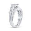 14k White Gold Princess Diamond Bridal Wedding Ring Band Set 1/2 Cttw